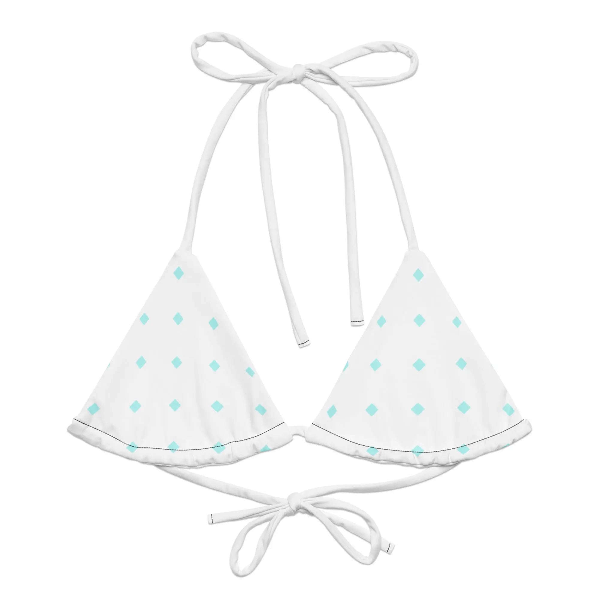 All-over print recycled string bikini top - American Royalty US