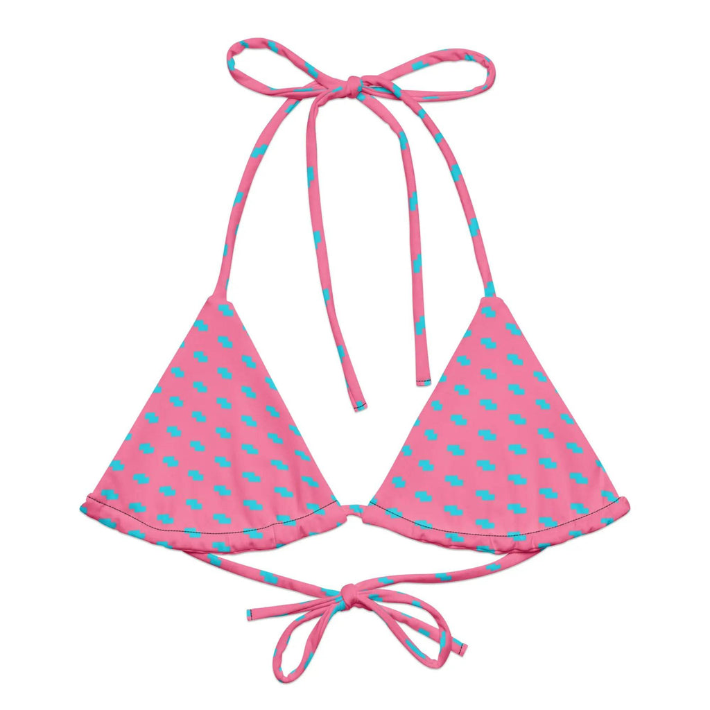 All-over print recycled string bikini top - American Royalty US