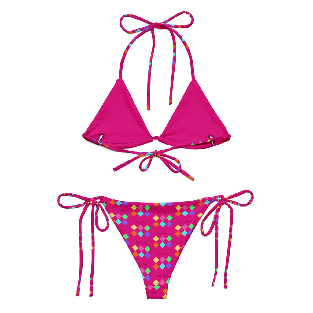 All-over print recycled string bikini - American Royalty US
