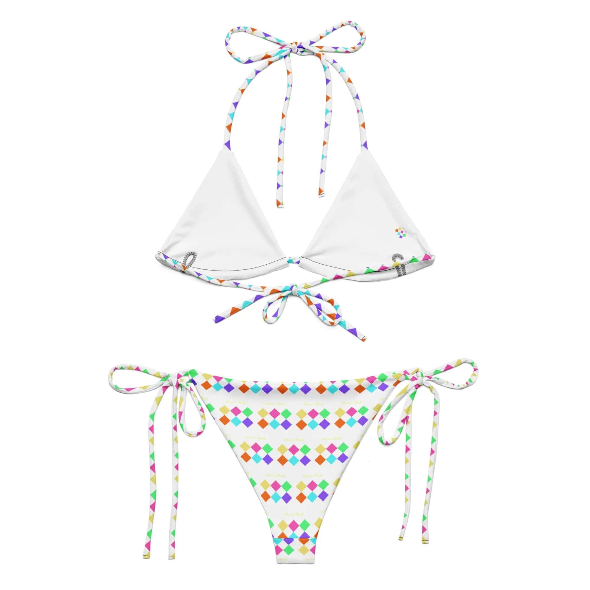 All-over print recycled string bikini - American Royalty US