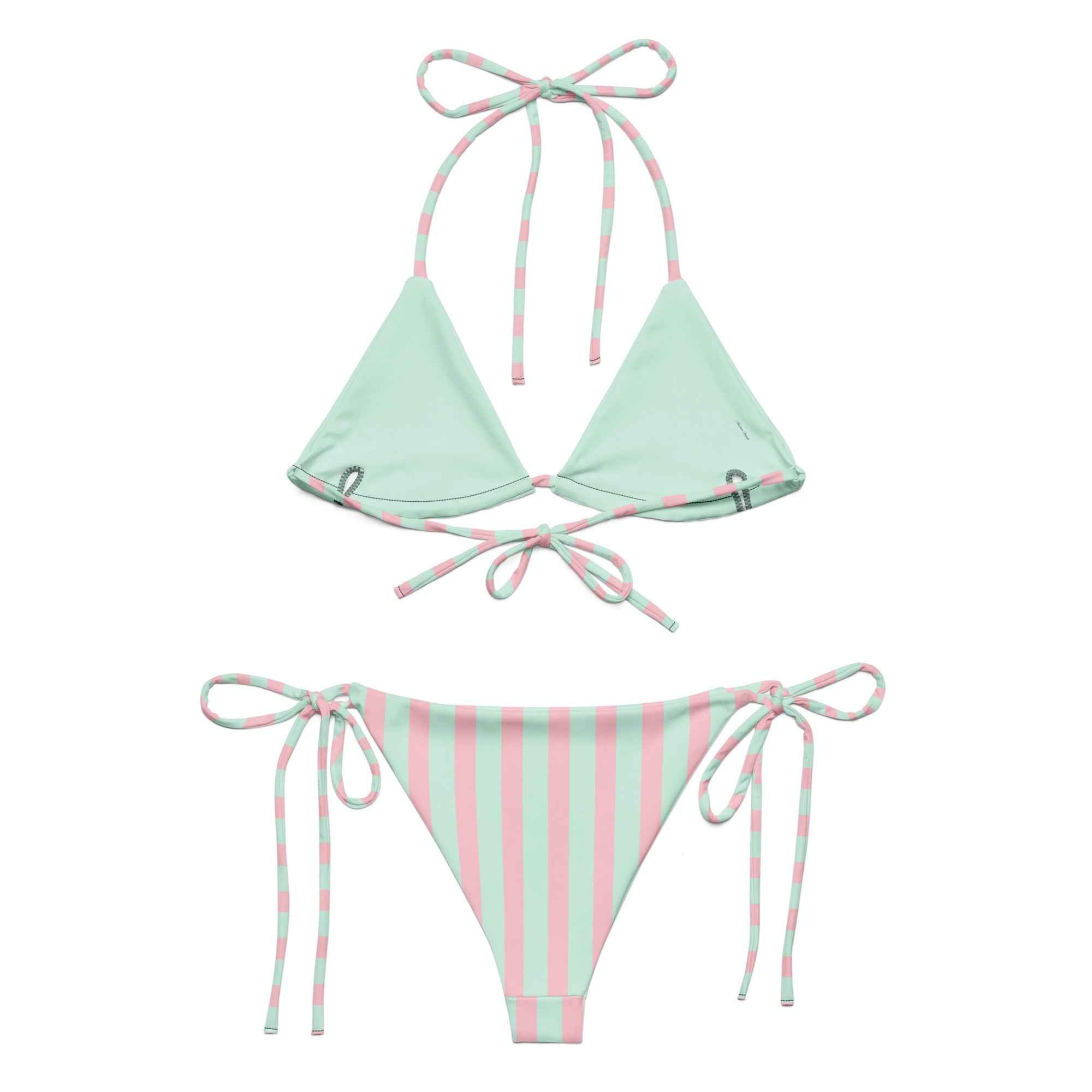 All-over print recycled string bikini