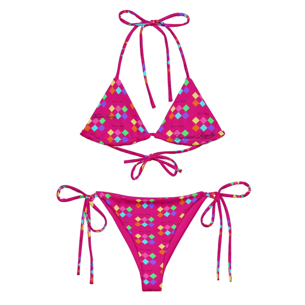 All-over print recycled string bikini - American Royalty US