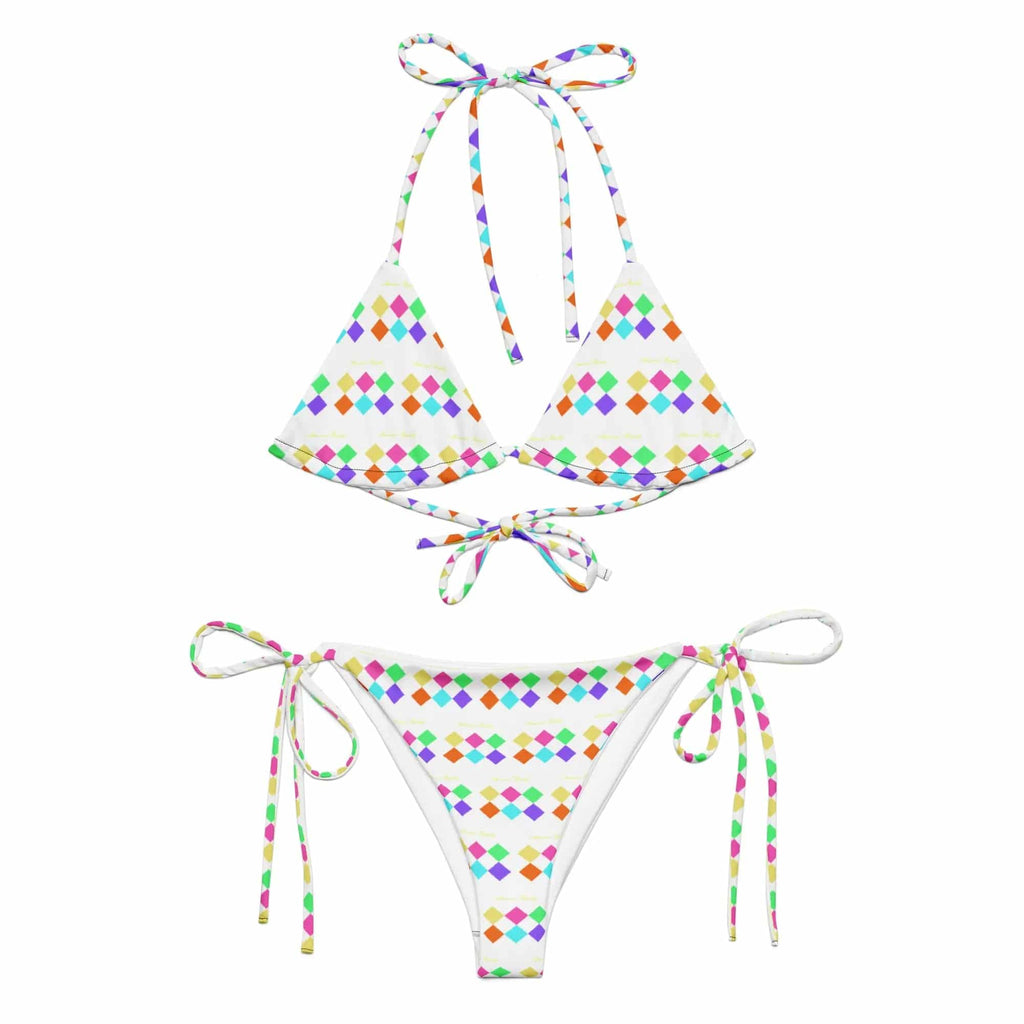 All-over print recycled string bikini - American Royalty US