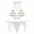 All-over print recycled string bikini - American Royalty US