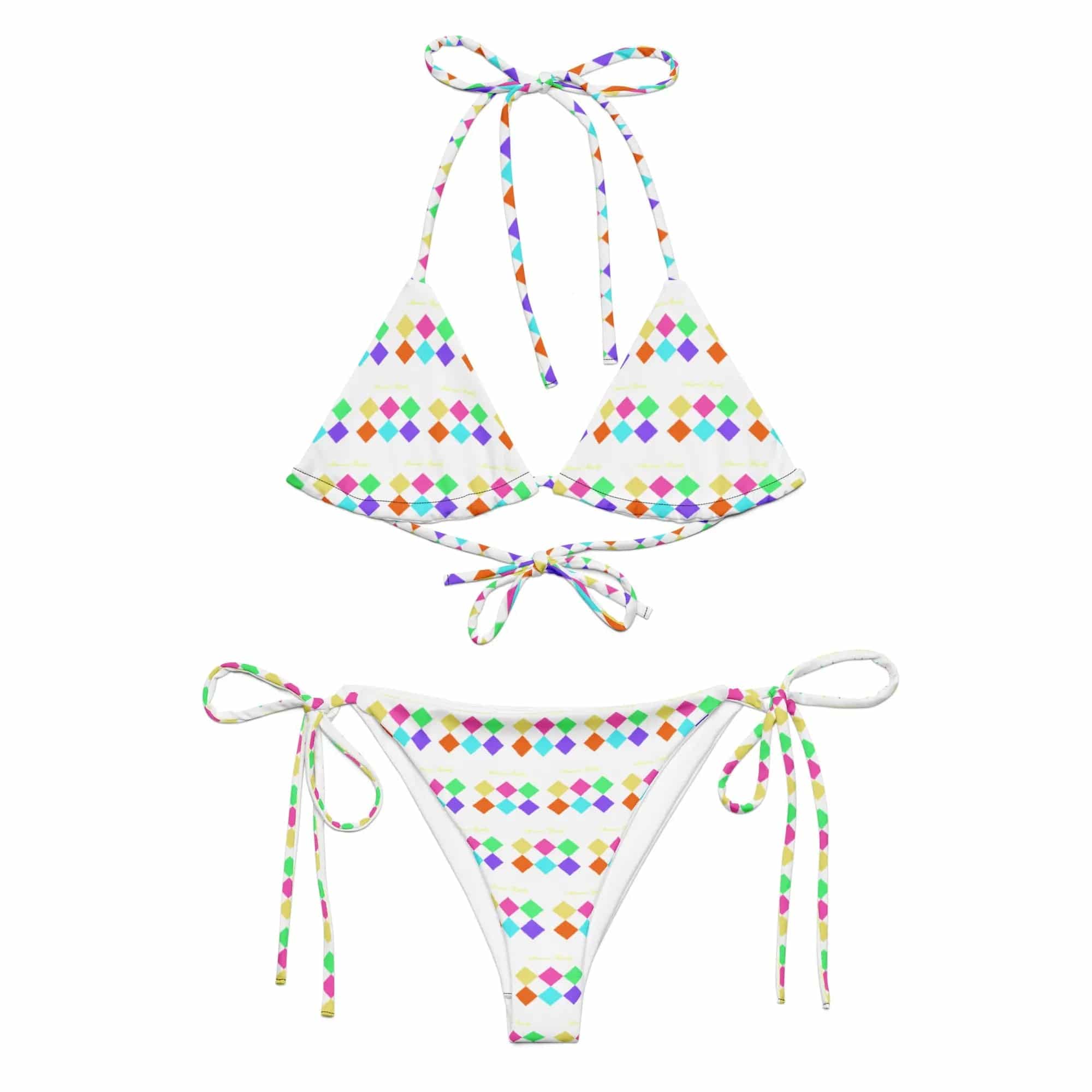 All-over print recycled string bikini - American Royalty US