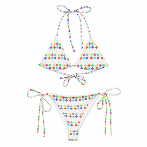 All-over print recycled string bikini - American Royalty US