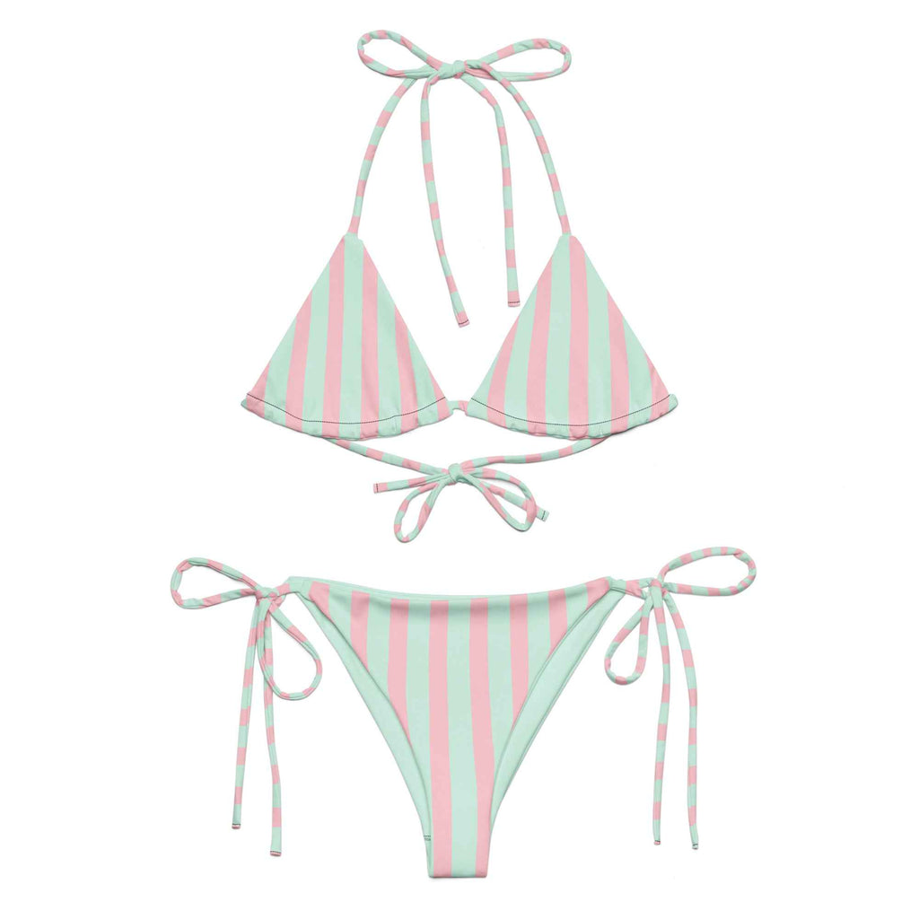 All-over print recycled string bikini