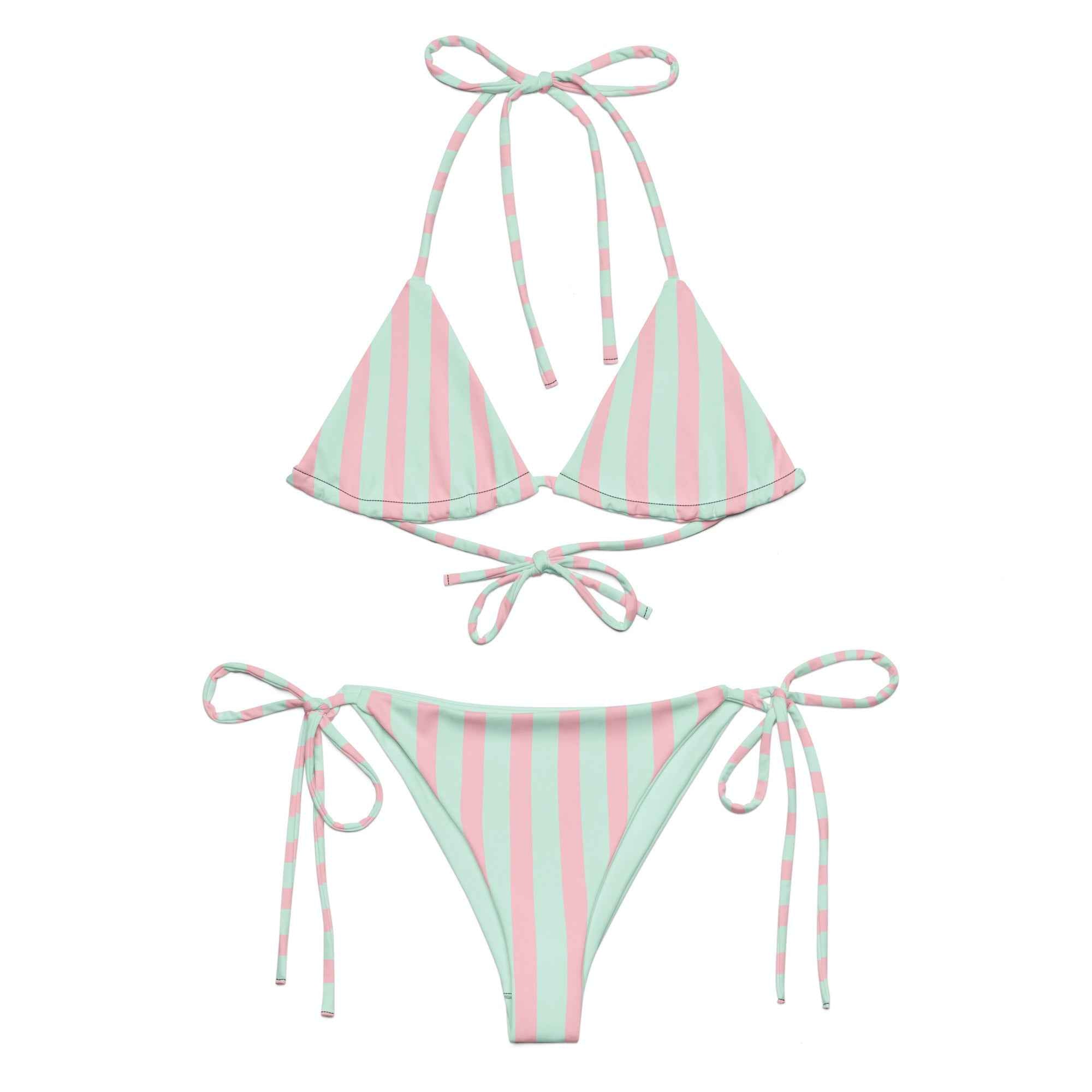 All-over print recycled string bikini