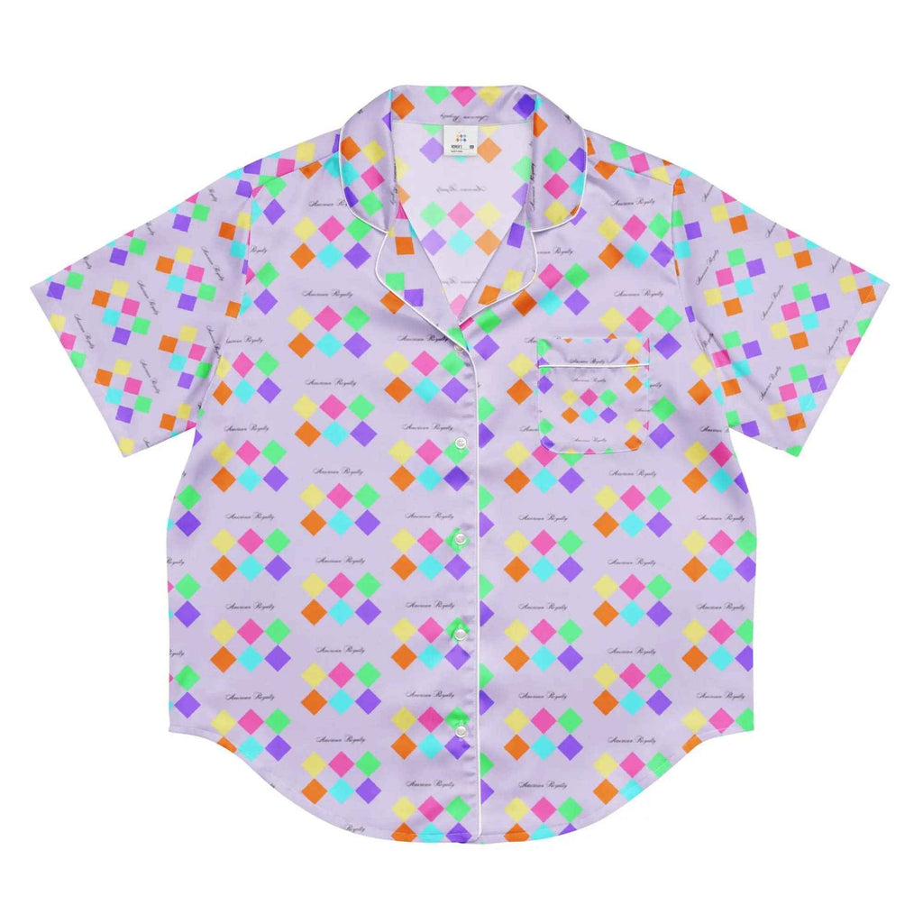 All-over print women’s short sleeve pajama top